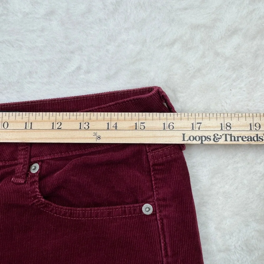 Gap‎ Corduroy Pants Womens 10/30R Burgundy High Rise Universal Legging Slim Fit